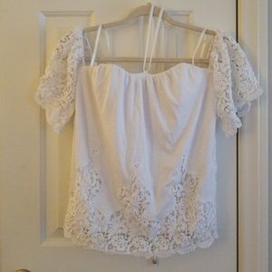 White top with corset inlay
